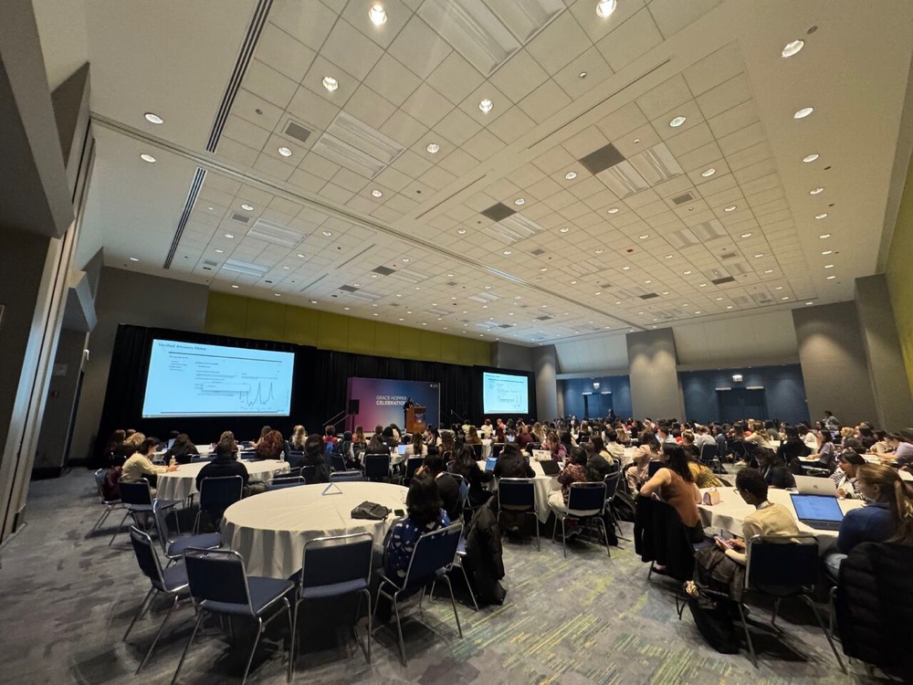 A full session room during my talk at the Grace Hopper Celebration
